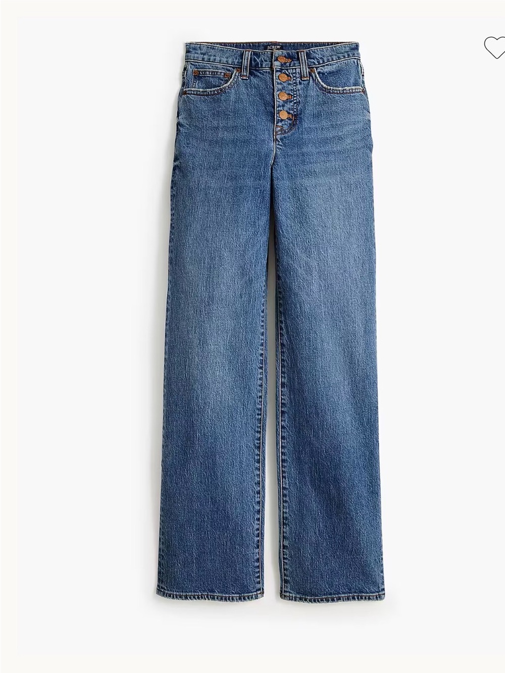 J. Crew Button-Front High-Rise Wide-Leg Jeans - Medium Blue